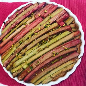 Vegan Almond Rhubarb Cake